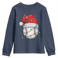 Christmas Baseball Youth Sweatshirt Santa Hat Sports Men Boys Xmas Pajamas - Wonder Print Shop