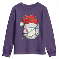Christmas Baseball Youth Sweatshirt Santa Hat Sports Men Boys Xmas Pajamas - Wonder Print Shop