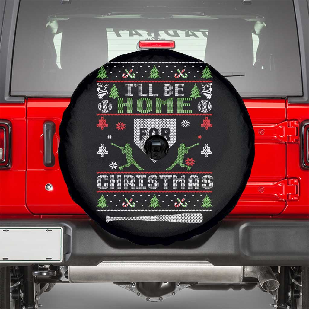 Baseball Ugly Christmas Spare Tire Cover I'll Be Home For Xmas - Wonder Print Shop