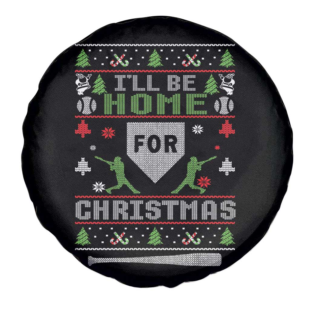 Baseball Ugly Christmas Spare Tire Cover I'll Be Home For Xmas - Wonder Print Shop