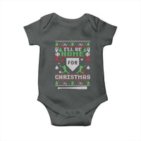 Baseball Ugly Christmas Baby Onesie I'll Be Home For Xmas - Wonder Print Shop