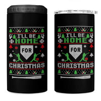 Baseball Ugly Christmas 4 in 1 Can Cooler Tumbler I'll Be Home For Xmas - Wonder Print Shop