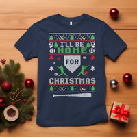 Baseball Ugly Christmas T Shirt I'll Be Home For Xmas - Wonder Print Shop