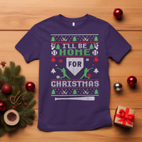 Baseball Ugly Christmas T Shirt I'll Be Home For Xmas - Wonder Print Shop