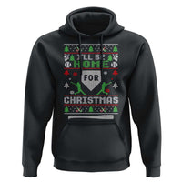 Baseball Ugly Christmas Hoodie I'll Be Home For Xmas - Wonder Print Shop