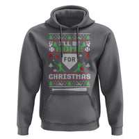 Baseball Ugly Christmas Hoodie I'll Be Home For Xmas - Wonder Print Shop