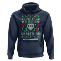 Baseball Ugly Christmas Hoodie I'll Be Home For Xmas - Wonder Print Shop