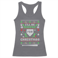 Baseball Ugly Christmas Racerback Tank Top I'll Be Home For Xmas - Wonder Print Shop