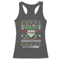 Baseball Ugly Christmas Racerback Tank Top I'll Be Home For Xmas - Wonder Print Shop