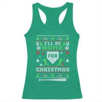 Baseball Ugly Christmas Racerback Tank Top I'll Be Home For Xmas - Wonder Print Shop