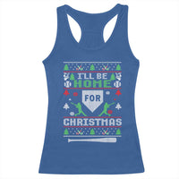 Baseball Ugly Christmas Racerback Tank Top I'll Be Home For Xmas - Wonder Print Shop