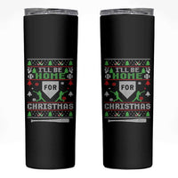 Baseball Ugly Christmas Skinny Tumbler I'll Be Home For Xmas - Wonder Print Shop