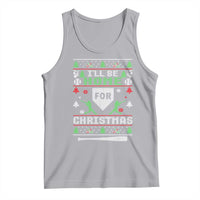 Baseball Ugly Christmas Tank Top I'll Be Home For Xmas - Wonder Print Shop