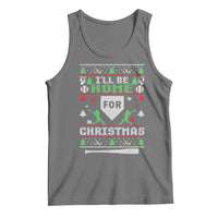Baseball Ugly Christmas Tank Top I'll Be Home For Xmas - Wonder Print Shop
