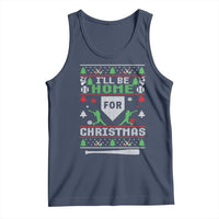 Baseball Ugly Christmas Tank Top I'll Be Home For Xmas - Wonder Print Shop
