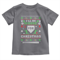 Baseball Ugly Christmas Toddler T Shirt I'll Be Home For Xmas - Wonder Print Shop