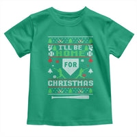 Baseball Ugly Christmas Toddler T Shirt I'll Be Home For Xmas - Wonder Print Shop