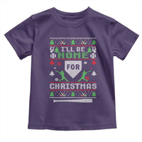 Baseball Ugly Christmas Toddler T Shirt I'll Be Home For Xmas - Wonder Print Shop