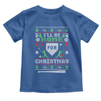 Baseball Ugly Christmas Toddler T Shirt I'll Be Home For Xmas - Wonder Print Shop