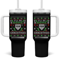 Baseball Ugly Christmas Tumbler With Handle I'll Be Home For Xmas - Wonder Print Shop