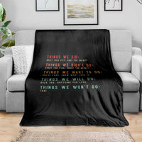 Retro Vintage Things We Did Didnt Want Will Wont Do Throw Blanket - Wonder Print Shop