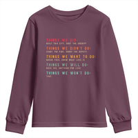 Retro Vintage Things We Did Didnt Want Will Wont Do Youth Sweatshirt - Wonder Print Shop