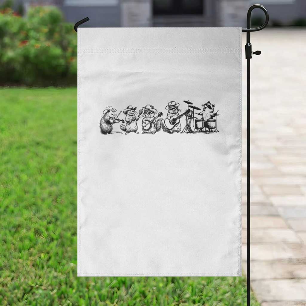 Animal Band Garden Flag Funny Forest Animals Playing Instruments Vintage Music Lovers - Wonder Print Shop