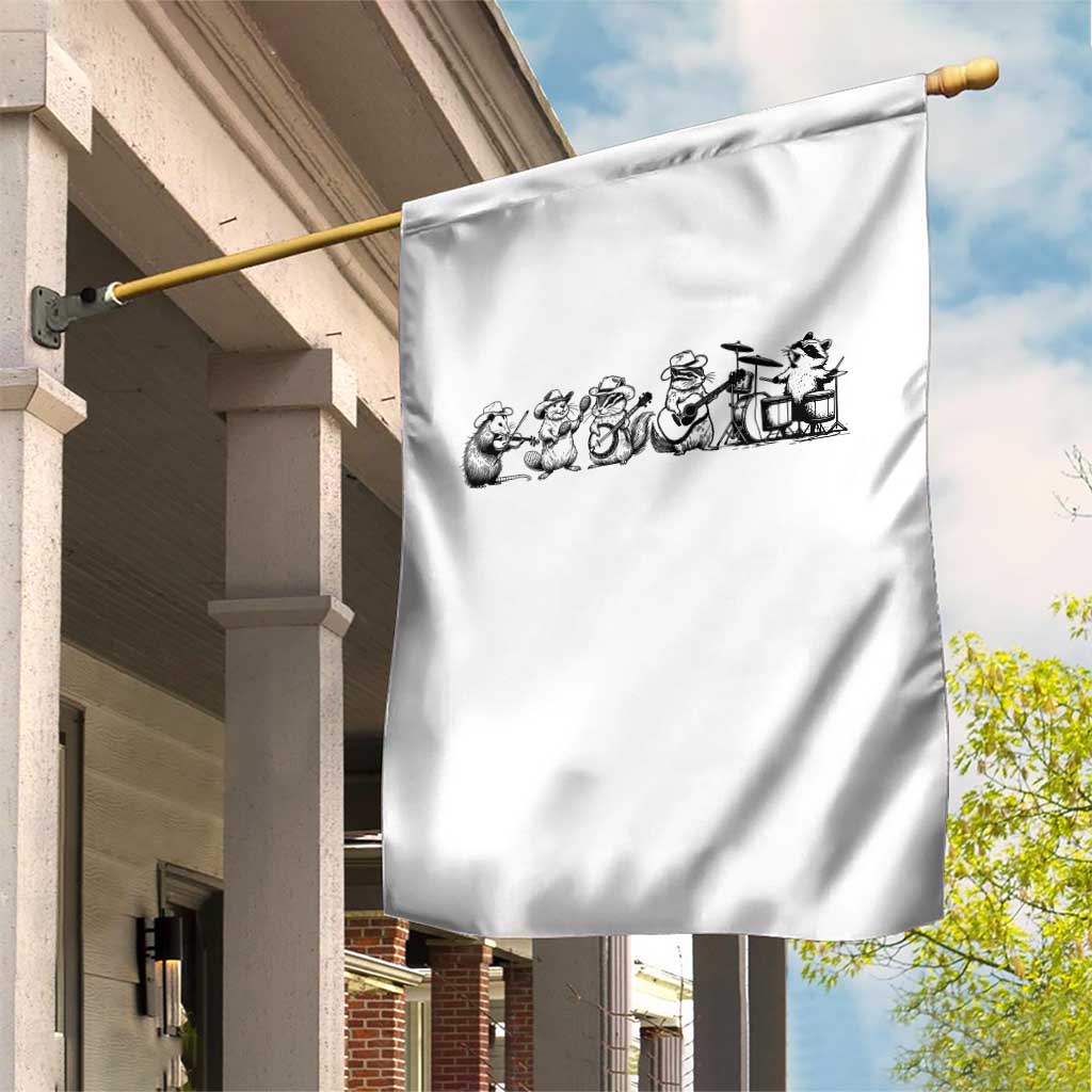 Animal Band Garden Flag Funny Forest Animals Playing Instruments Vintage Music Lovers - Wonder Print Shop