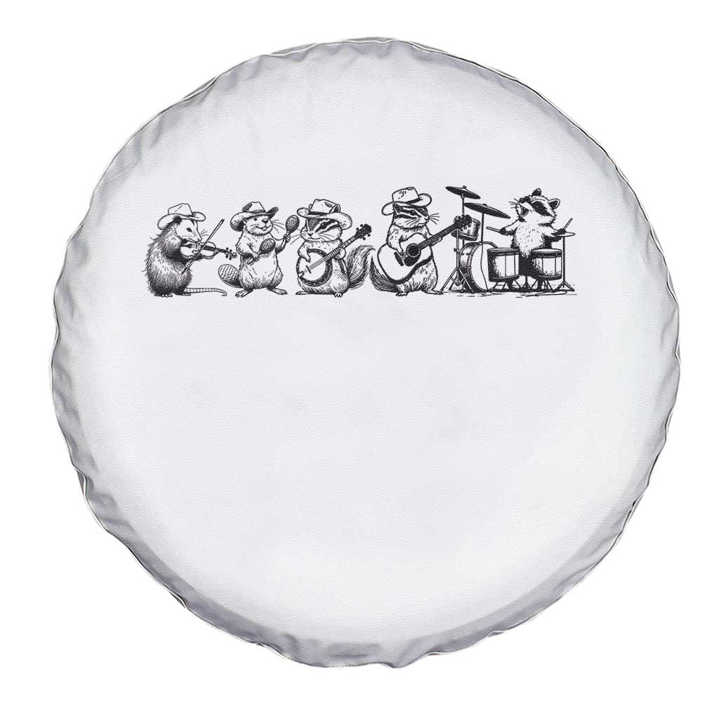 Animal Band Spare Tire Cover Funny Forest Animals Playing Instruments Vintage Music Lovers - Wonder Print Shop