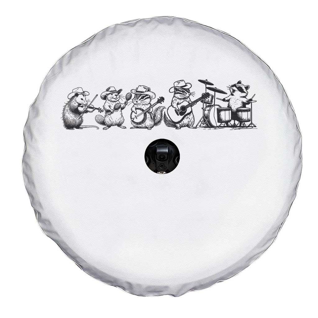 Animal Band Spare Tire Cover Funny Forest Animals Playing Instruments Vintage Music Lovers - Wonder Print Shop