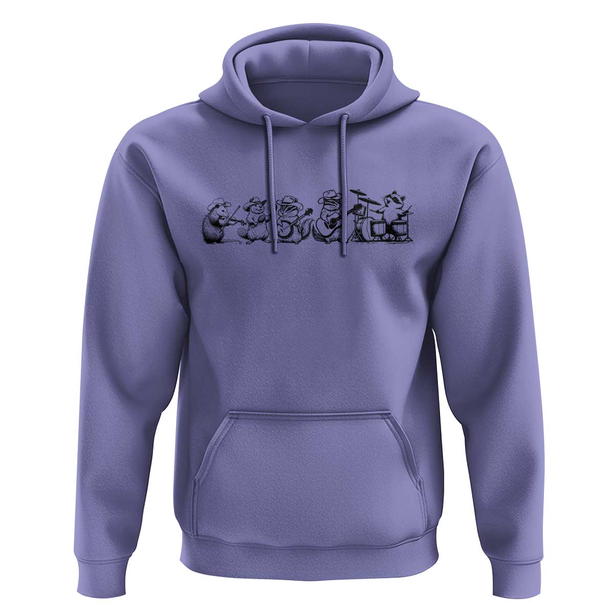 Animal Band Hoodie Funny Forest Animals Playing Instruments Vintage Music Lovers - Wonder Print Shop