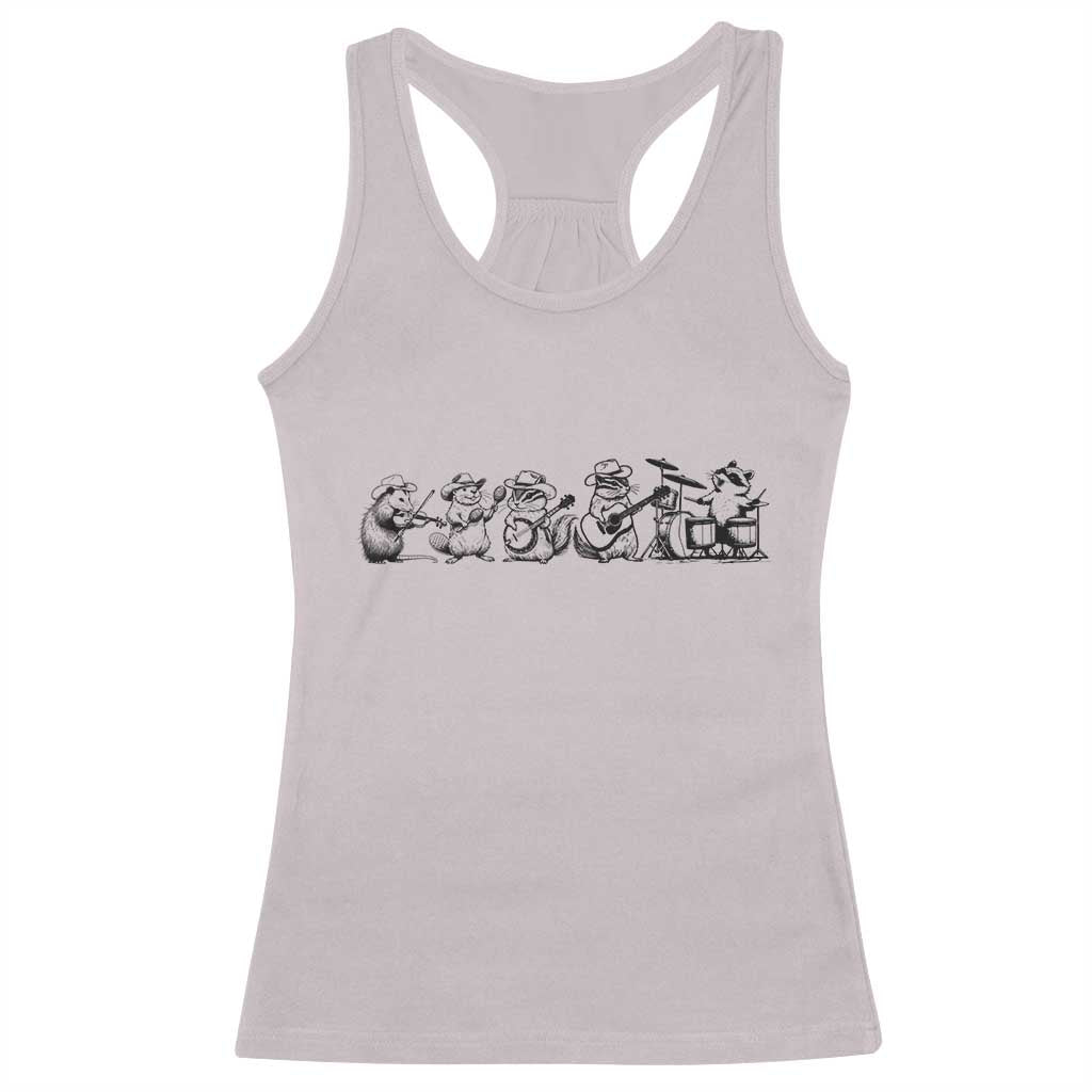 Animal Band Racerback Tank Top Funny Forest Animals Playing Instruments Vintage Music Lovers - Wonder Print Shop