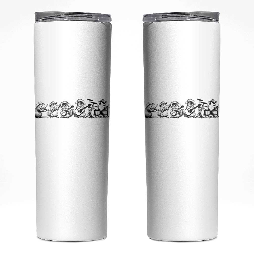 Animal Band Skinny Tumbler Funny Forest Animals Playing Instruments Vintage Music Lovers - Wonder Print Shop
