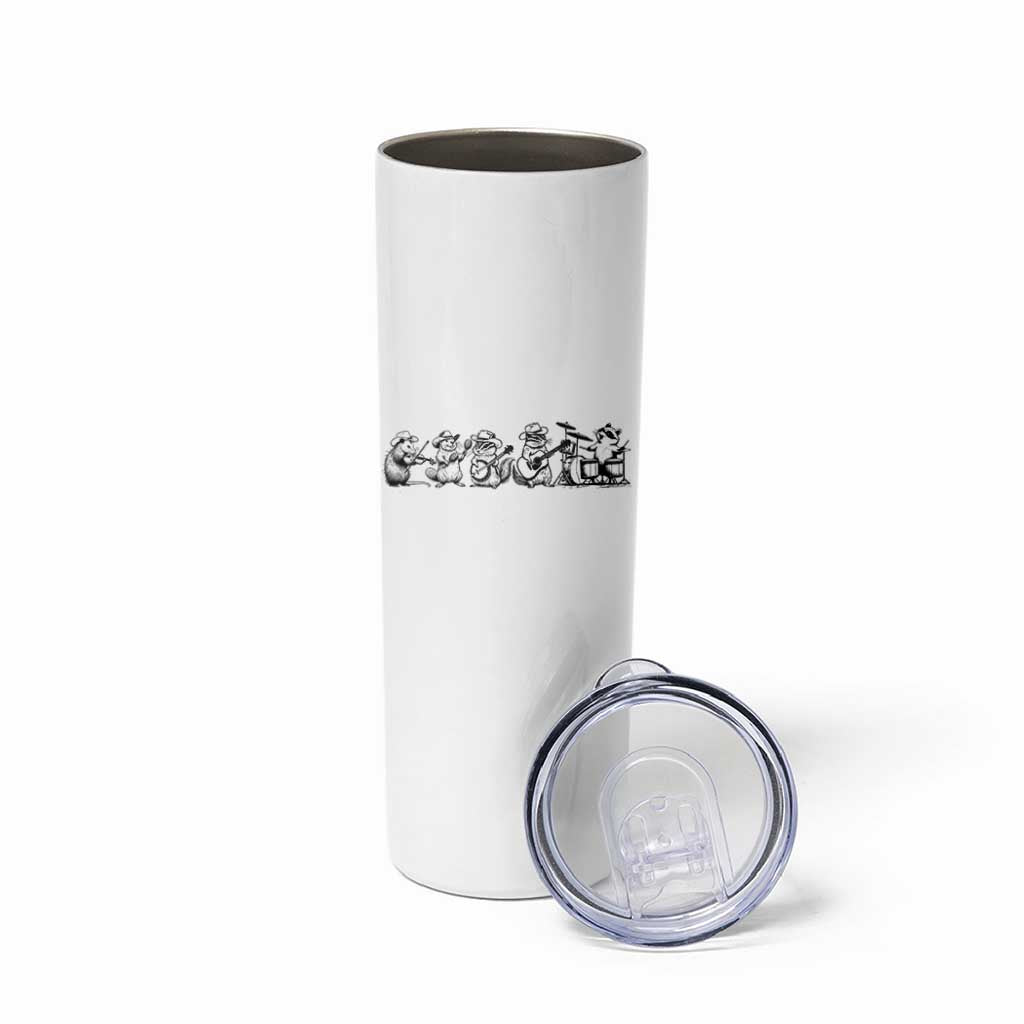Animal Band Skinny Tumbler Funny Forest Animals Playing Instruments Vintage Music Lovers - Wonder Print Shop