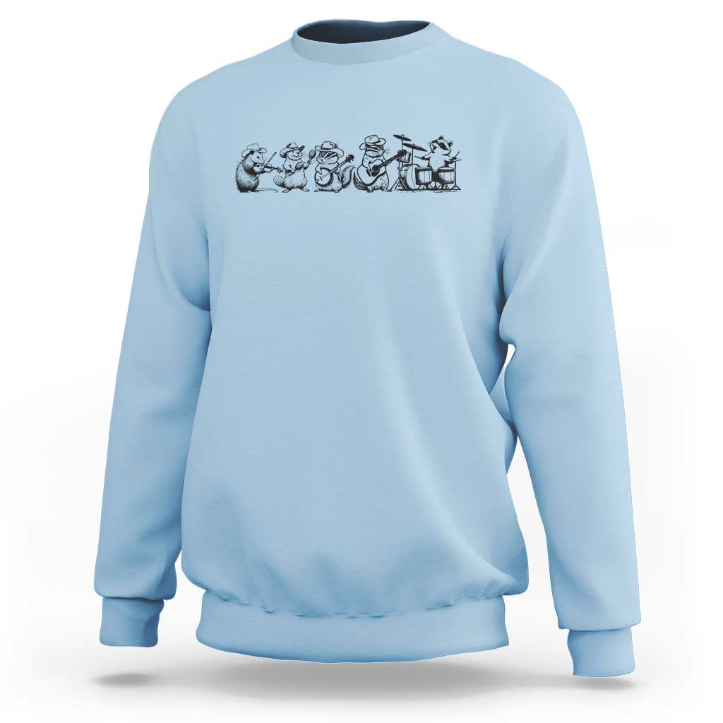 Animal Band Sweatshirt Funny Forest Animals Playing Instruments Vintage Music Lovers - Wonder Print Shop