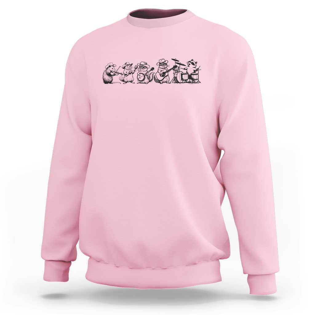Animal Band Sweatshirt Funny Forest Animals Playing Instruments Vintage Music Lovers - Wonder Print Shop