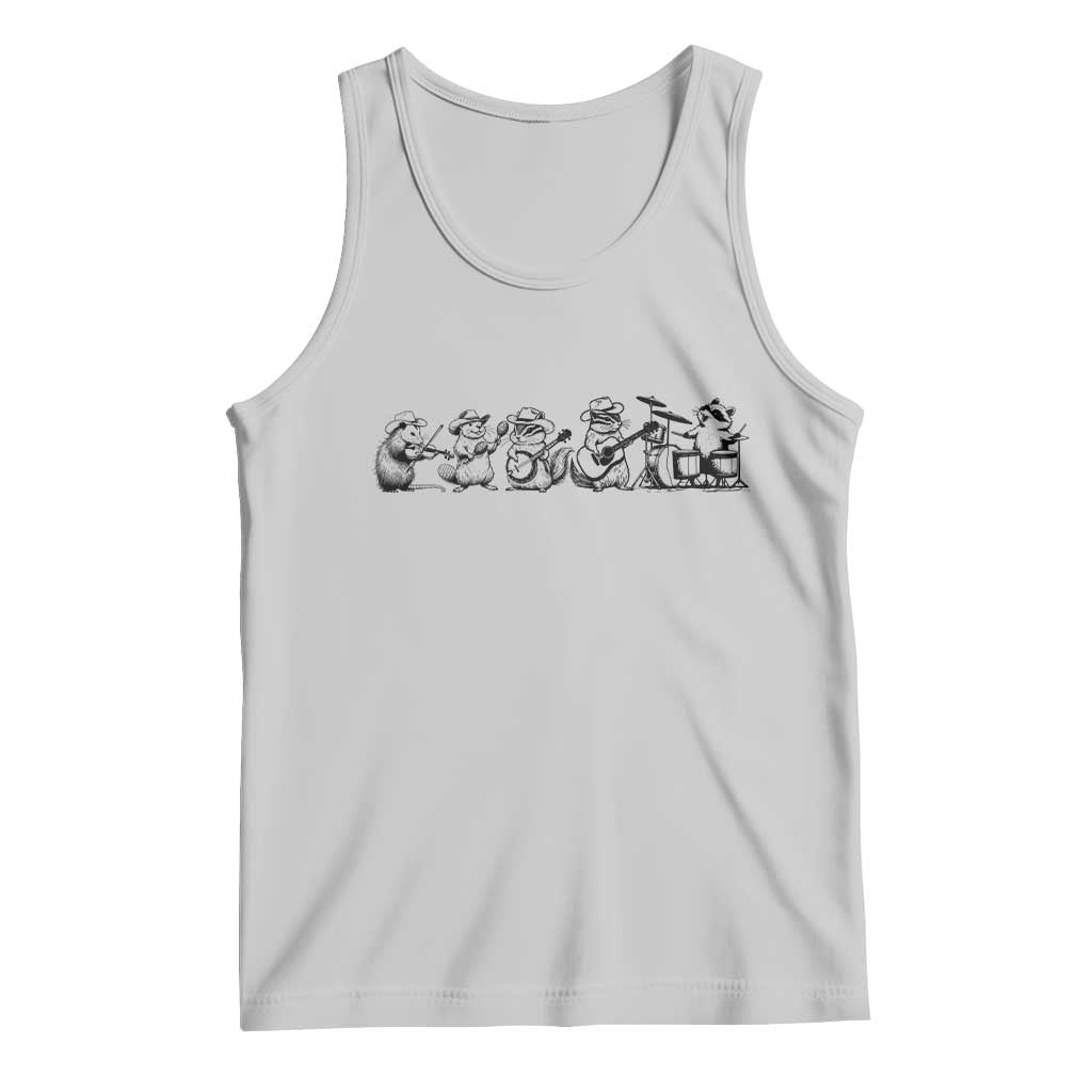 Animal Band Tank Top Funny Forest Animals Playing Instruments Vintage Music Lovers - Wonder Print Shop