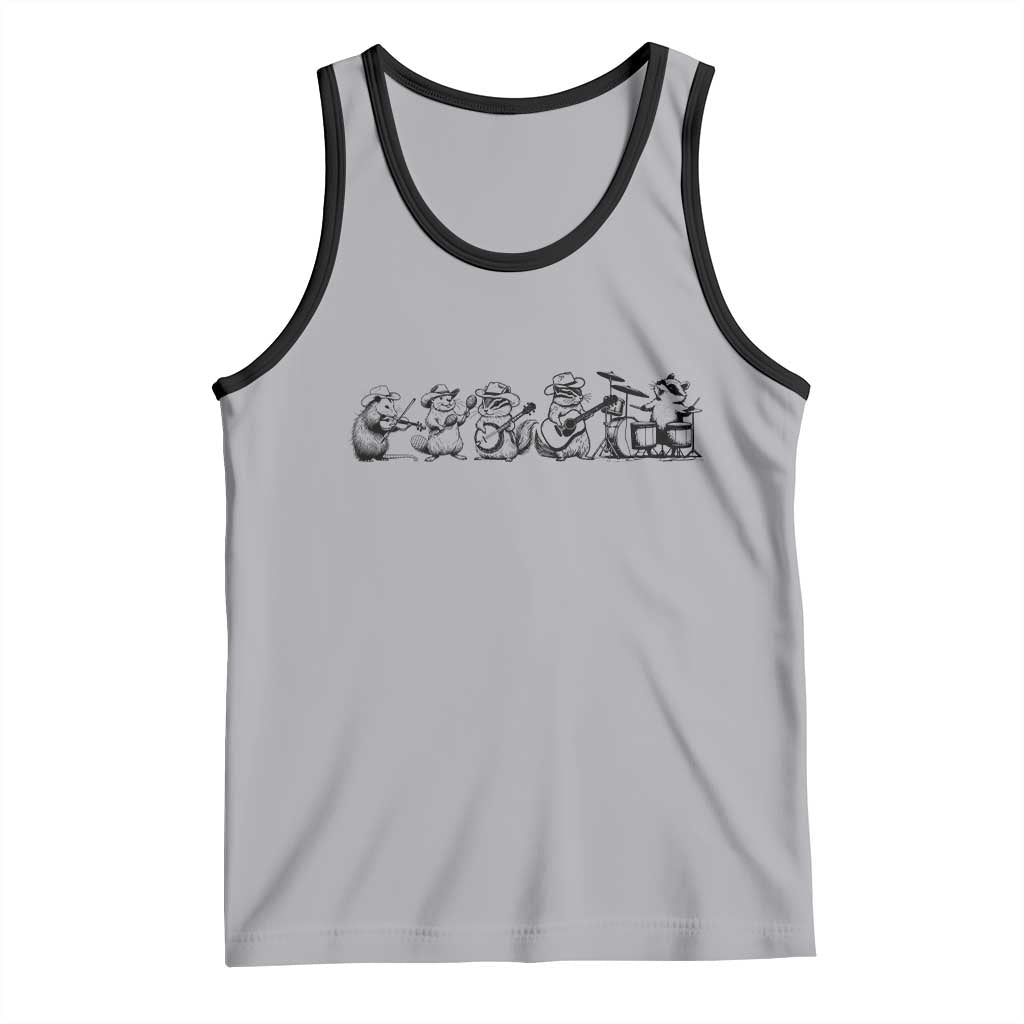 Animal Band Tank Top Funny Forest Animals Playing Instruments Vintage Music Lovers - Wonder Print Shop