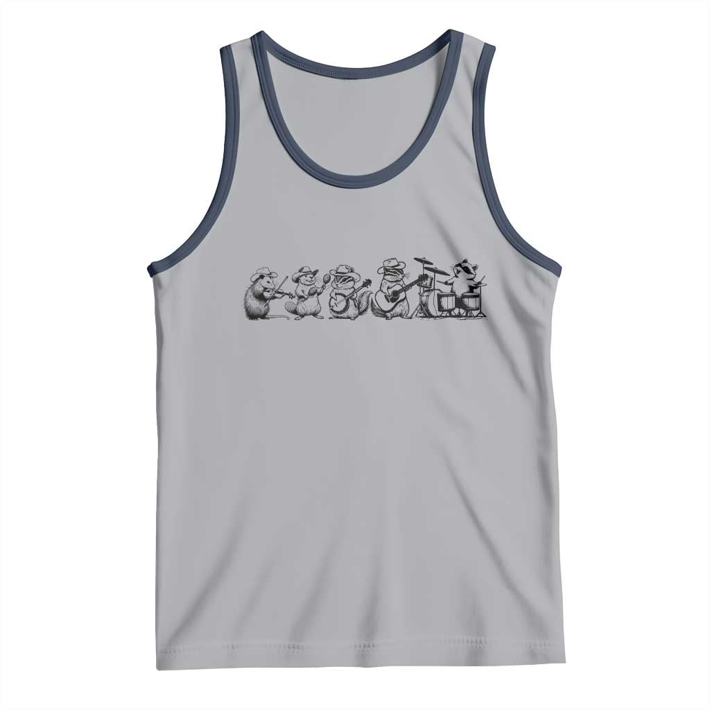 Animal Band Tank Top Funny Forest Animals Playing Instruments Vintage Music Lovers - Wonder Print Shop
