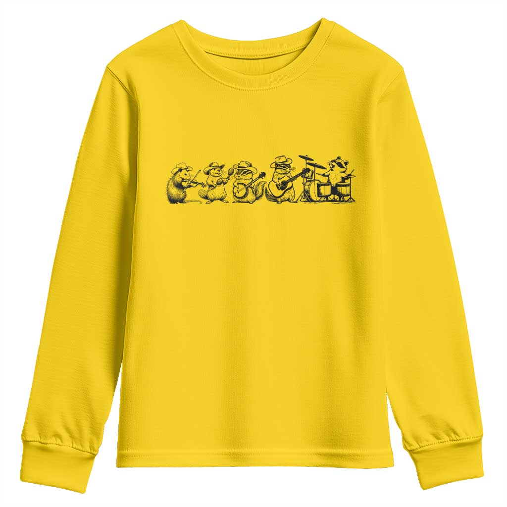 Animal Band Youth Sweatshirt Funny Forest Animals Playing Instruments Vintage Music Lovers - Wonder Print Shop