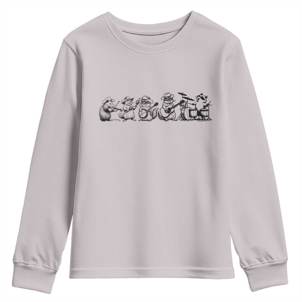 Animal Band Youth Sweatshirt Funny Forest Animals Playing Instruments Vintage Music Lovers - Wonder Print Shop
