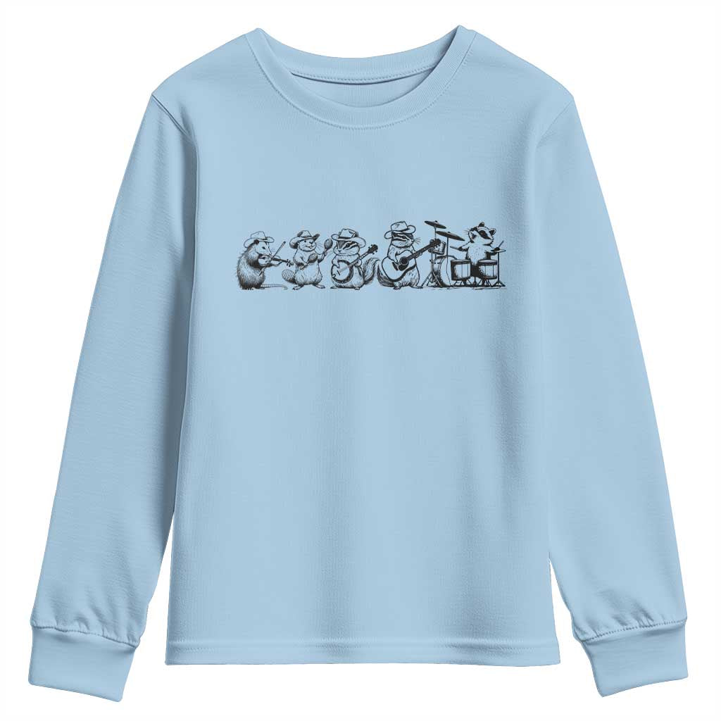 Animal Band Youth Sweatshirt Funny Forest Animals Playing Instruments Vintage Music Lovers - Wonder Print Shop