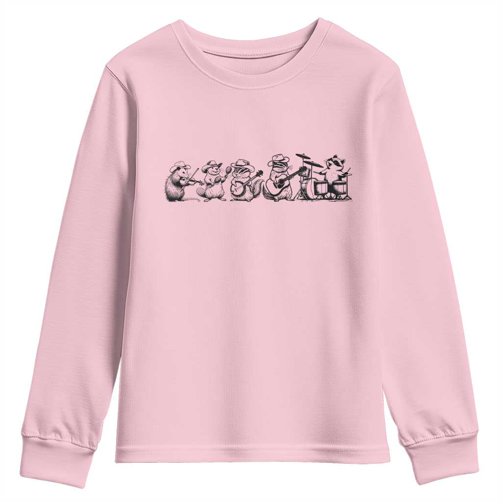 Animal Band Youth Sweatshirt Funny Forest Animals Playing Instruments Vintage Music Lovers - Wonder Print Shop