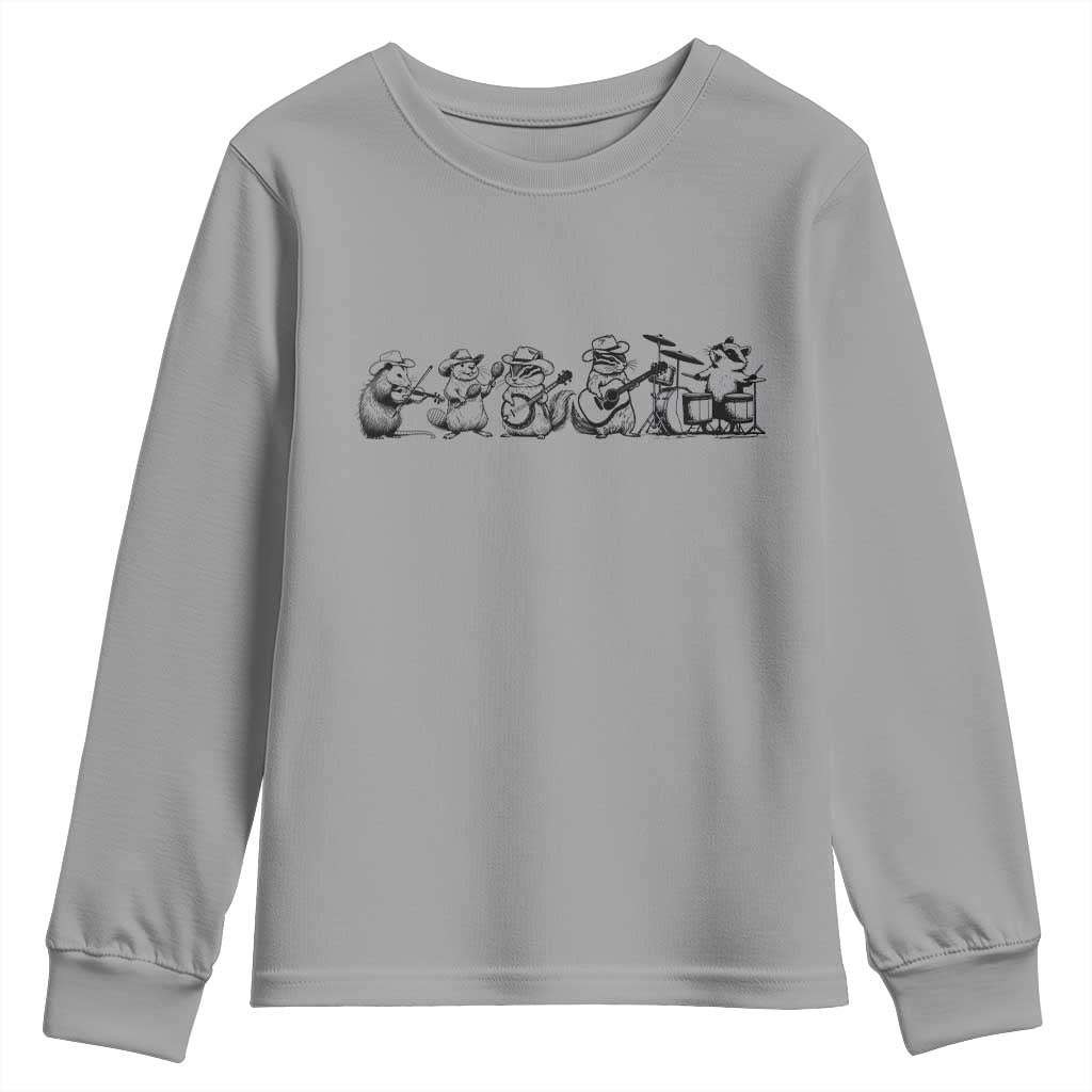 Animal Band Youth Sweatshirt Funny Forest Animals Playing Instruments Vintage Music Lovers - Wonder Print Shop