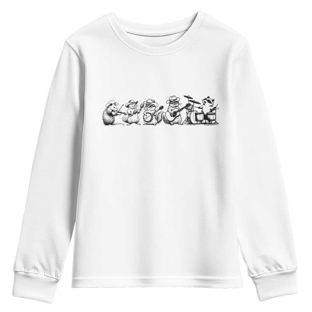 Animal Band Youth Sweatshirt Funny Forest Animals Playing Instruments Vintage Music Lovers - Wonder Print Shop