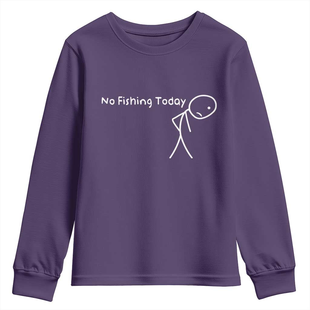 No Fishing Today Youth Sweatshirt Funny Fishing Gifts Fathers Day - Wonder Print Shop