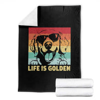 Golden Retriever Dog Throw Blanket Life is Golden Retro Vintage - Wonder Print Shop