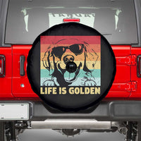 Golden Retriever Dog Spare Tire Cover Life is Golden Retro Vintage - Wonder Print Shop