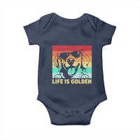 Golden Retriever Dog Baby Onesie Life is Golden Retro Vintage - Wonder Print Shop