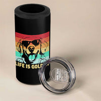 Golden Retriever Dog 4 in 1 Can Cooler Tumbler Life is Golden Retro Vintage - Wonder Print Shop